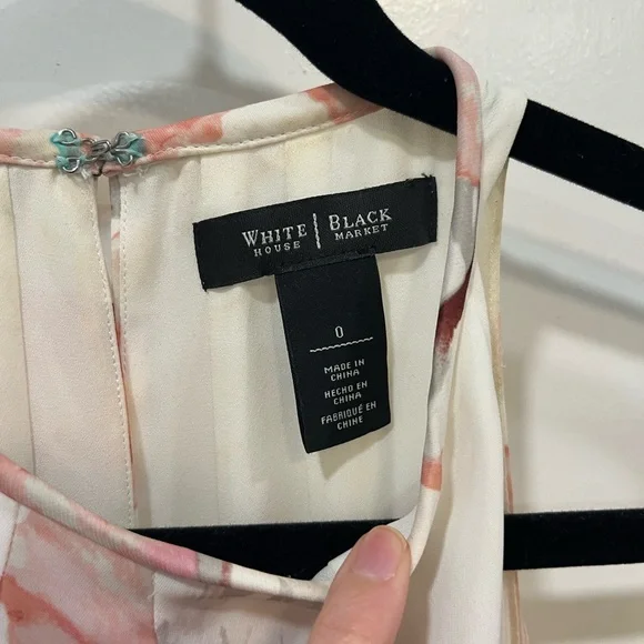 WHBM Pink and white floral flare midi summer dress sleeveless - Picture 7 of 10